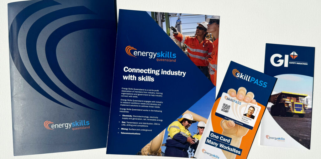 Suite of flyers and brochures for Energy Skills Queensland